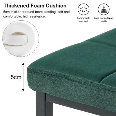 Banc rembourré en velours avec cadre en métal – image 3