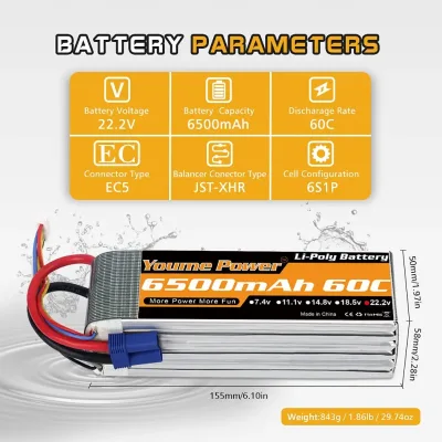 Batterie Li-Po 6S 22,2 V pour modèle réduit RC – image 3