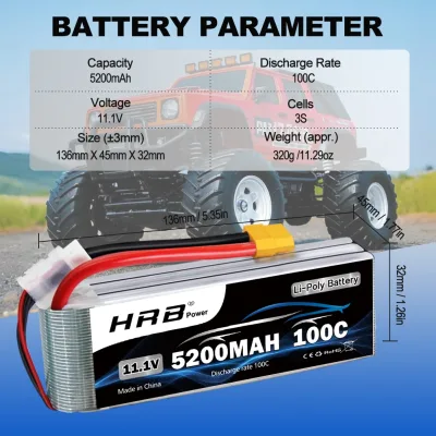 Batterie LiPo 3S 11,1 V 5200 mAh pour modèle RC – image 2