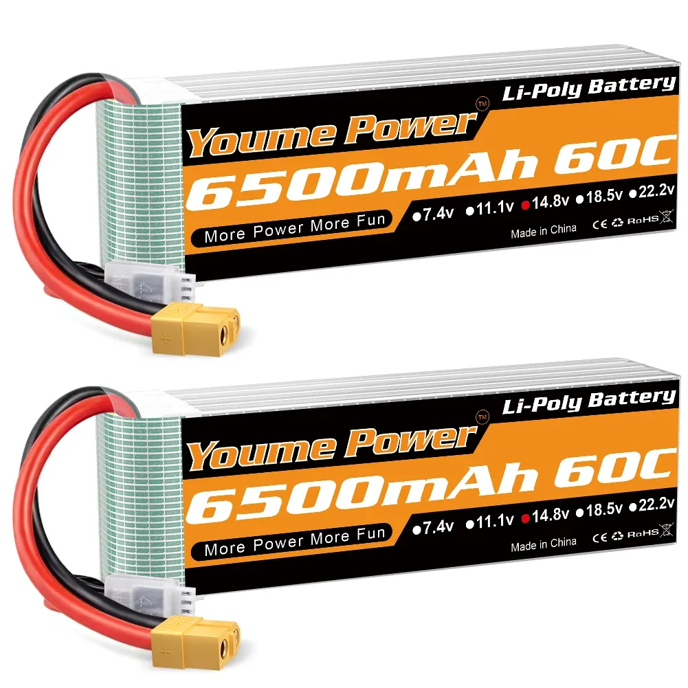 Batterie LiPo 4S 6500 mAh 14,8 V prise XT60