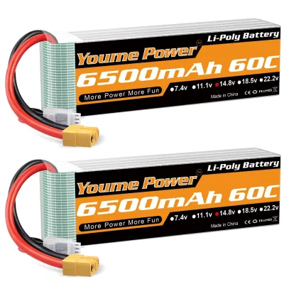 Batterie LiPo 4S 6500 mAh 14,8 V prise XT60