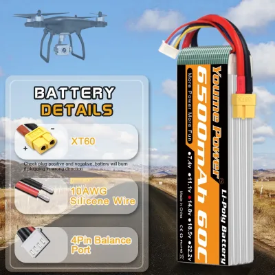 Batterie LiPo 4S 6500 mAh 14,8 V prise XT60 – image 2