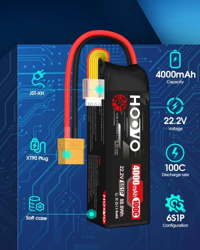 Batterie LiPo 6S 22,2 V 4000 mAh, connecteur XT90 – image 2