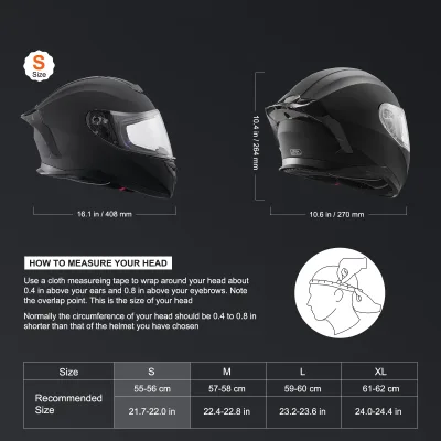 Casque de moto intégral ABS avec visière solaire – image 2