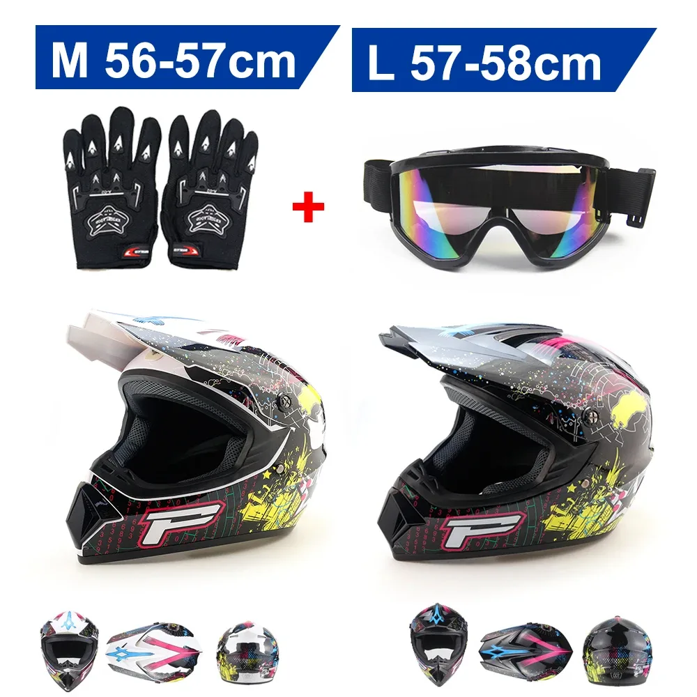 Casque intégral noir brillant avec lunettes