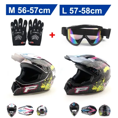Casque intégral noir brillant avec lunettes