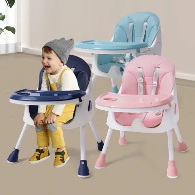 Chaise haute bébé rose 2-en-1 à plateau réglable