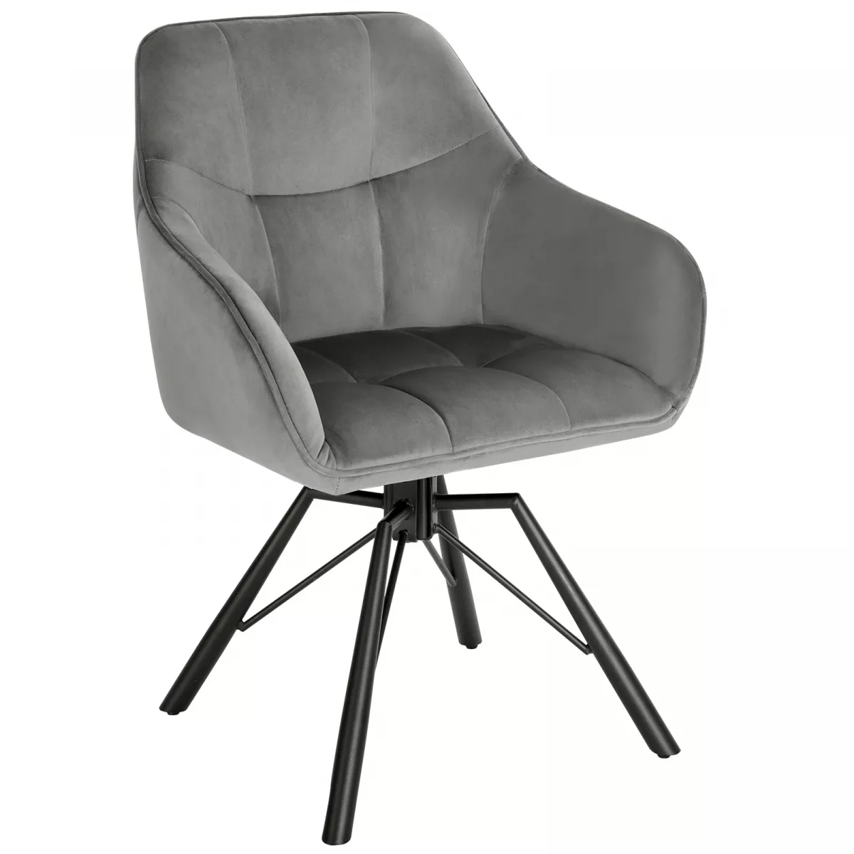 Chaise pivotante rembourrée avec accoudoirs