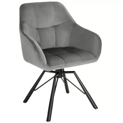 Chaise pivotante rembourrée avec accoudoirs