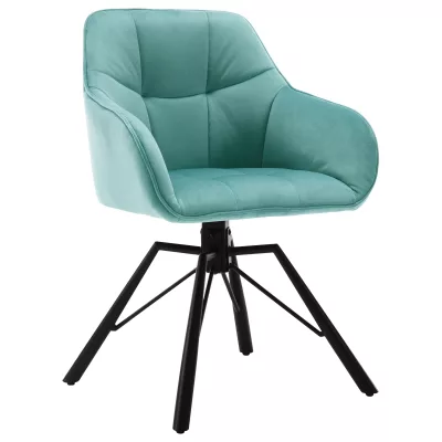 Chaise pivotante rembourrée avec accoudoirs – image 3