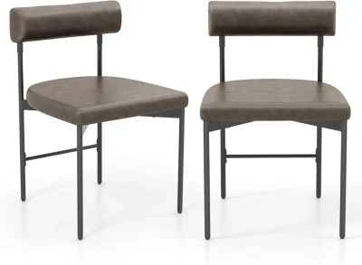 Chaises de salle à manger grises, lot de 2