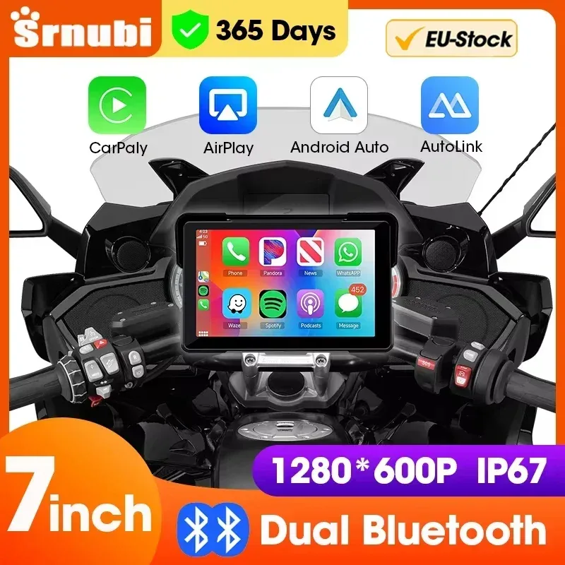 Écran moto sans fil 7 pouces, étanche