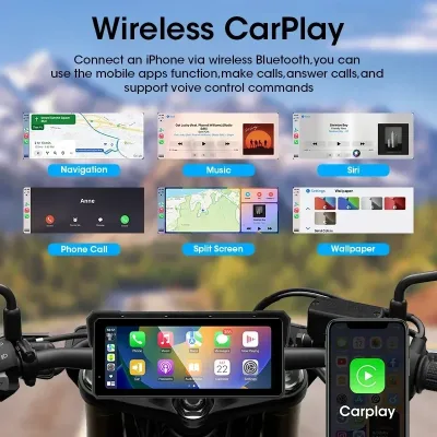Écran tactile moto sans fil CarPlay et Android Auto – image 3