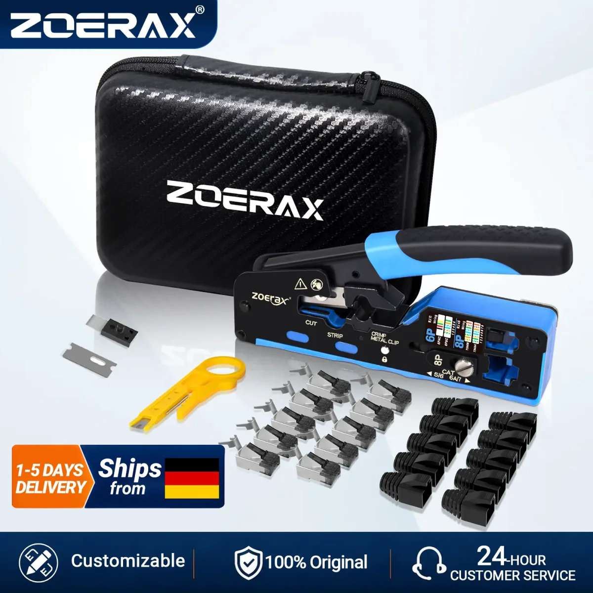 Kit de pince à sertir RJ45 avec 10 connecteurs