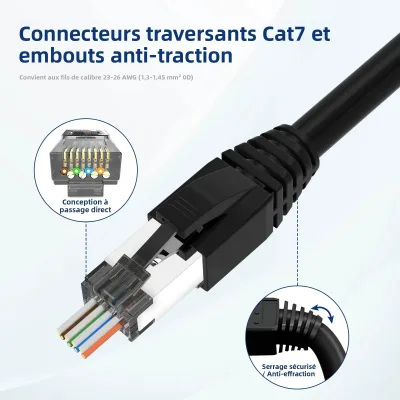 Kit de pince à sertir RJ45 avec 10 connecteurs – image 3