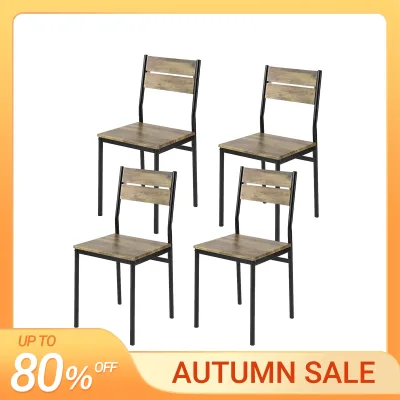 Lot de 4 tabourets avec dossier en métal