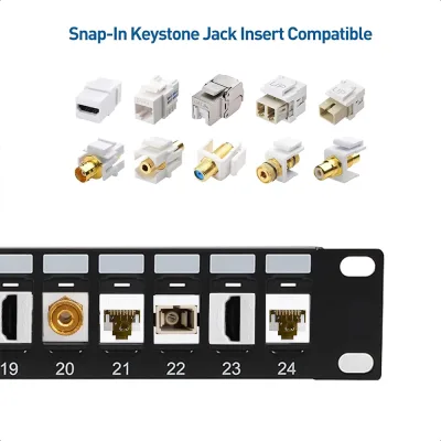 Panneau de brassage vierge 24 ports 1U en acier – image 3