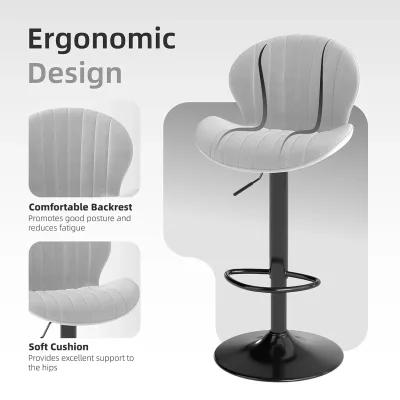 Tabouret de bar pivotant réglable en hauteur – image 2