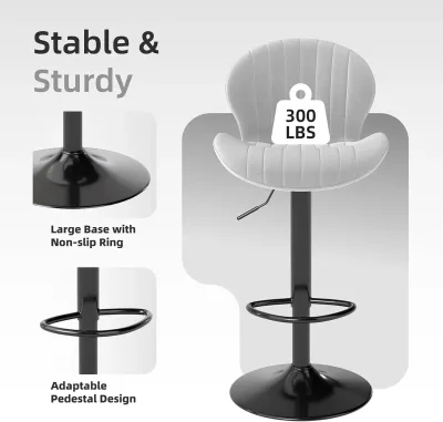 Tabouret de bar pivotant réglable en hauteur – image 3