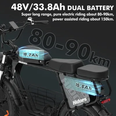 Vélo électrique adulte, pneus larges, 7 vitesses – image 2