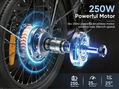 Vélo électrique pliable à batterie amovible – image 2