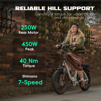 Vélo électrique pliable à pneus larges – image 3