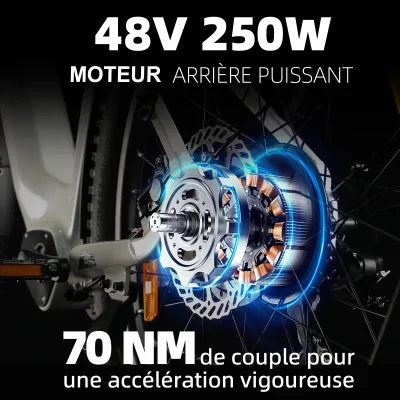 Vélo électrique urbain à 7 vitesses, écran LCD – image 2